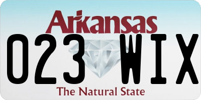 AR license plate 023WIX