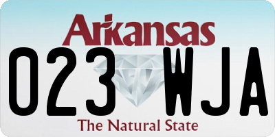 AR license plate 023WJA