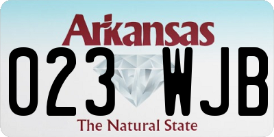 AR license plate 023WJB