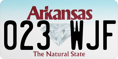 AR license plate 023WJF
