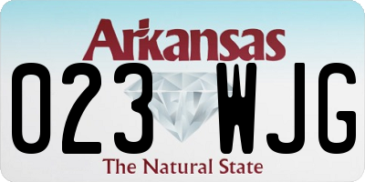 AR license plate 023WJG