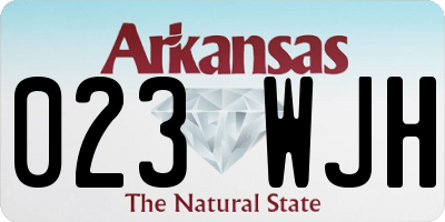 AR license plate 023WJH
