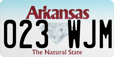 AR license plate 023WJM