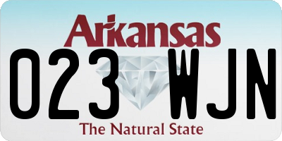 AR license plate 023WJN