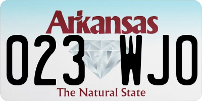 AR license plate 023WJO