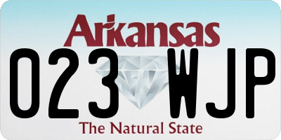AR license plate 023WJP