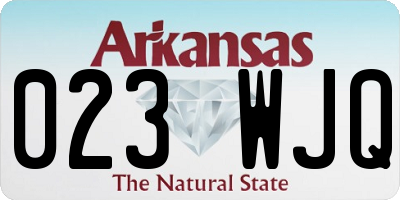 AR license plate 023WJQ