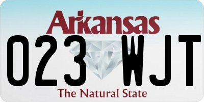 AR license plate 023WJT