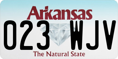 AR license plate 023WJV