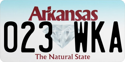 AR license plate 023WKA