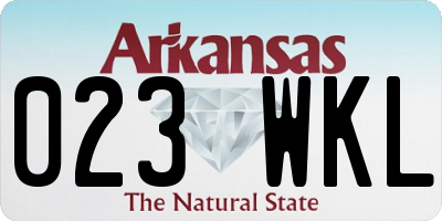 AR license plate 023WKL