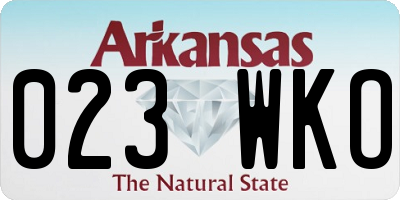 AR license plate 023WKO