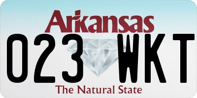 AR license plate 023WKT