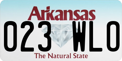 AR license plate 023WLO