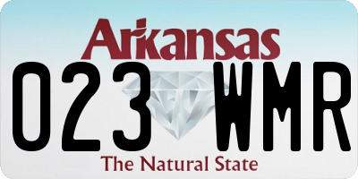 AR license plate 023WMR