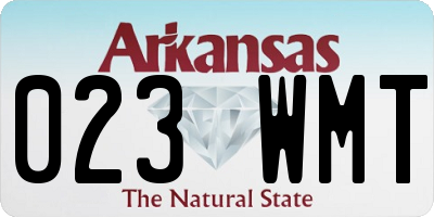 AR license plate 023WMT