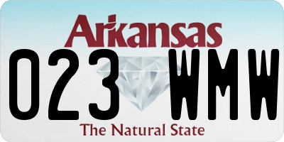 AR license plate 023WMW
