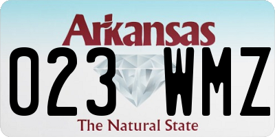 AR license plate 023WMZ