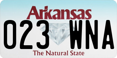 AR license plate 023WNA
