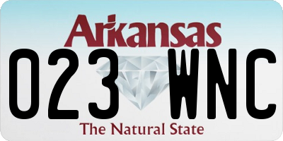 AR license plate 023WNC