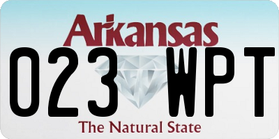 AR license plate 023WPT