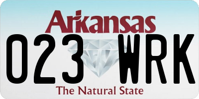 AR license plate 023WRK