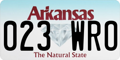 AR license plate 023WRO