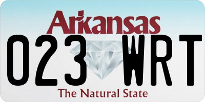 AR license plate 023WRT