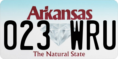 AR license plate 023WRU