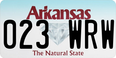 AR license plate 023WRW
