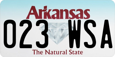AR license plate 023WSA