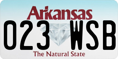 AR license plate 023WSB