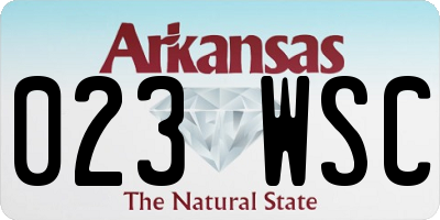 AR license plate 023WSC