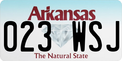 AR license plate 023WSJ