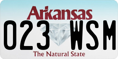AR license plate 023WSM