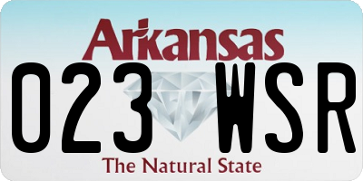 AR license plate 023WSR