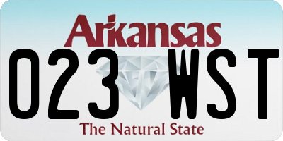 AR license plate 023WST