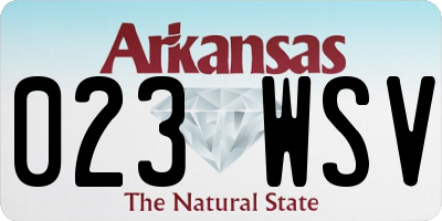 AR license plate 023WSV
