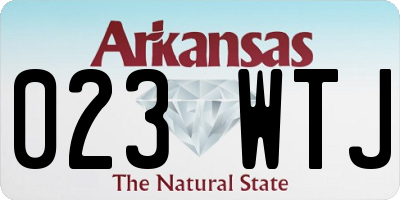 AR license plate 023WTJ