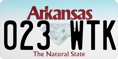 AR license plate 023WTK