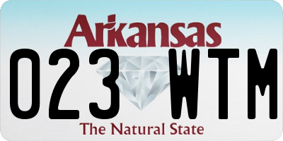 AR license plate 023WTM