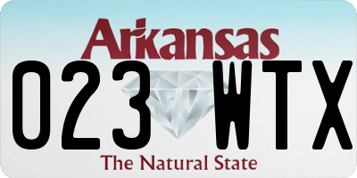 AR license plate 023WTX