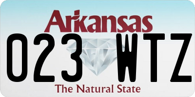 AR license plate 023WTZ