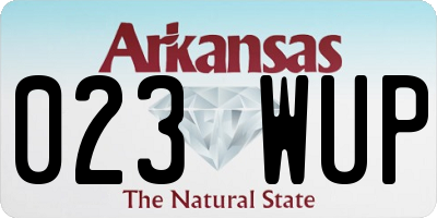 AR license plate 023WUP