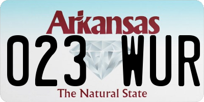 AR license plate 023WUR