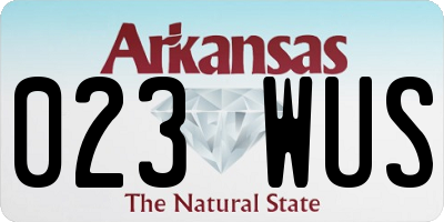 AR license plate 023WUS