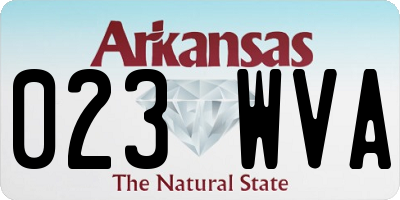 AR license plate 023WVA