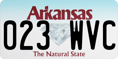 AR license plate 023WVC