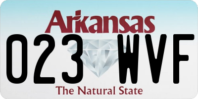 AR license plate 023WVF