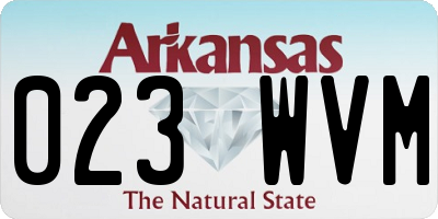 AR license plate 023WVM